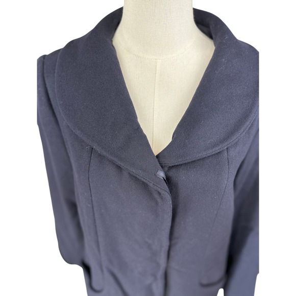 Quince NWT SZ MED Women's‎ Navy Blue Wool Blend Coat with Shawl Collar Size M - Picture 4 of 14
